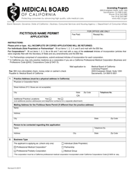 Fictitious Name Permit Application - California, Page 2