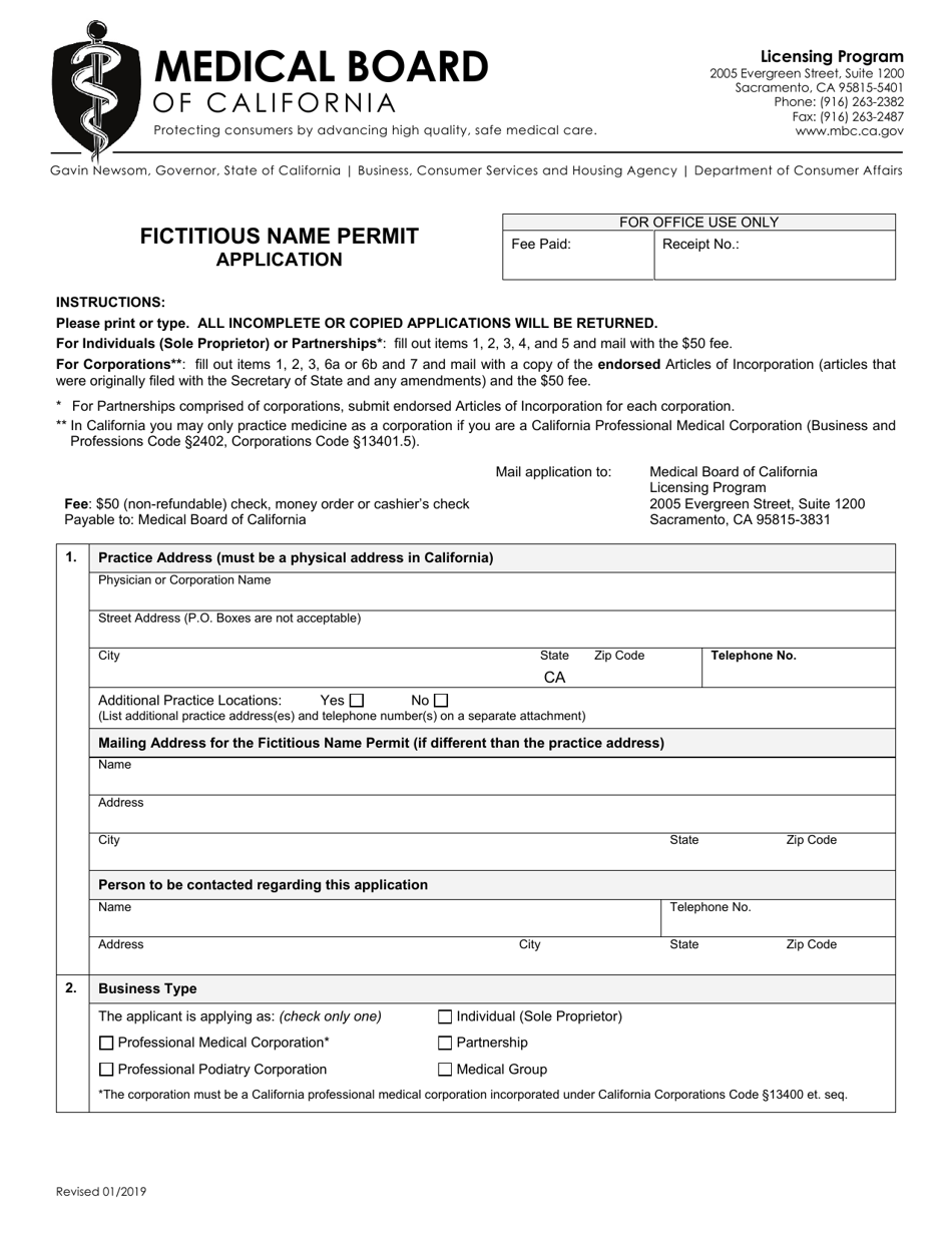 California Fictitious Name Permit Application Fill Out Sign Online And Download Pdf 9578