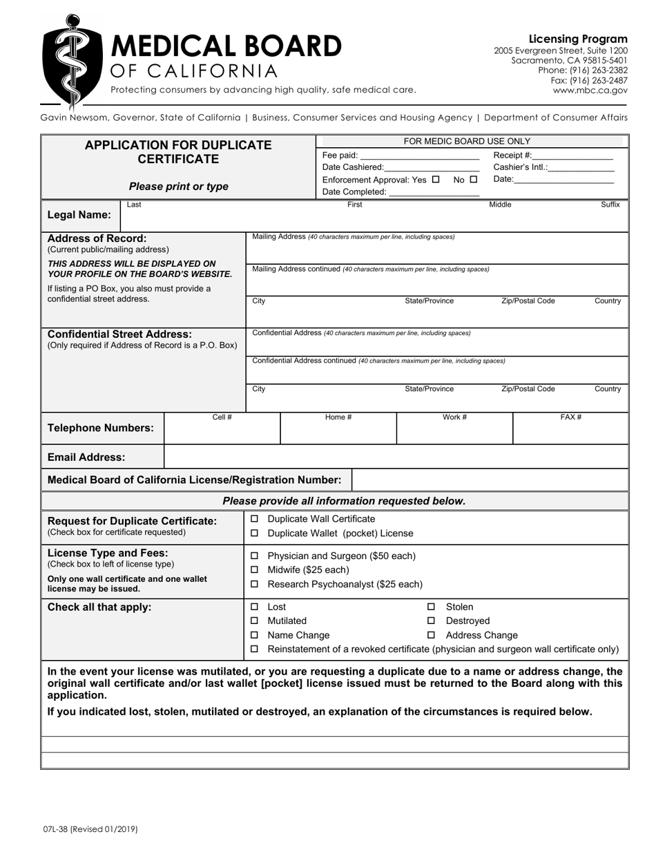 Form 07L38 Fill Out, Sign Online and Download Fillable PDF