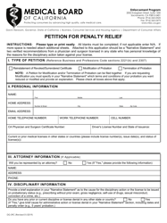 Form DG-39C &quot;Petition for Penalty Relief&quot; - California