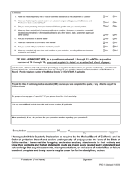 Form PRO-15 Quarterly Declaration - California, Page 2