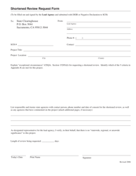 Document preview: Shortened Review Request Form - California