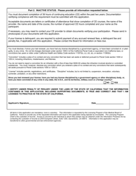 Form RES-1 MW Midwife Application to Restore License to Full, Active Status From Inactive or Retired Status - California, Page 2
