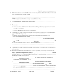 Form CC-GN-001 Petition for Guardianship of Minor - Maryland, Page 2