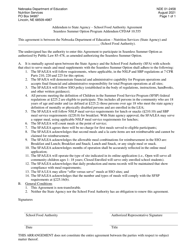 Document preview: Form NDE01-2458 Addendum to State Agency - School Food Authority Agreement - Nebraska