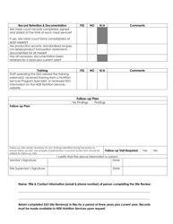Site Review Form - Seamless Summer Option (Sso) Program - Nebraska, Page 3