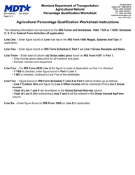 Form MDT-ADM-021 Agricultural Refund Percentage Qualification Worksheet - Montana, Page 2