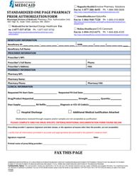 Document preview: Standardized One Page Pharmacy Prior Authorization Form - Rsv-Synagis - Mississippi