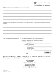 Form AD2:19 Ada Accommodation Request Form - Nebraska, Page 2