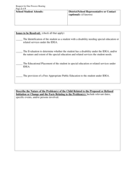 Request for Special Education Due Process Hearing and Required Notice Model Form - New Mexico, Page 2