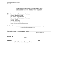 Request for Special Education Due Process Hearing and Required Notice Model Form - New Mexico, Page 5