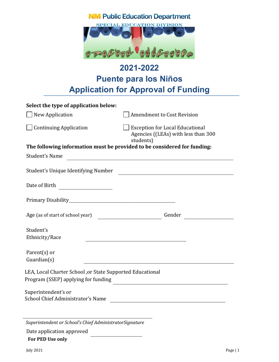 2022 New Mexico Application for Approval of Funding - Fill Out, Sign ...