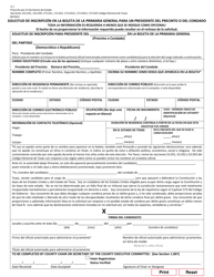 Form 2-1 Application for a Place on the General Primary Ballot for a Precinct or County Chair - Texas (English/Spanish), Page 3