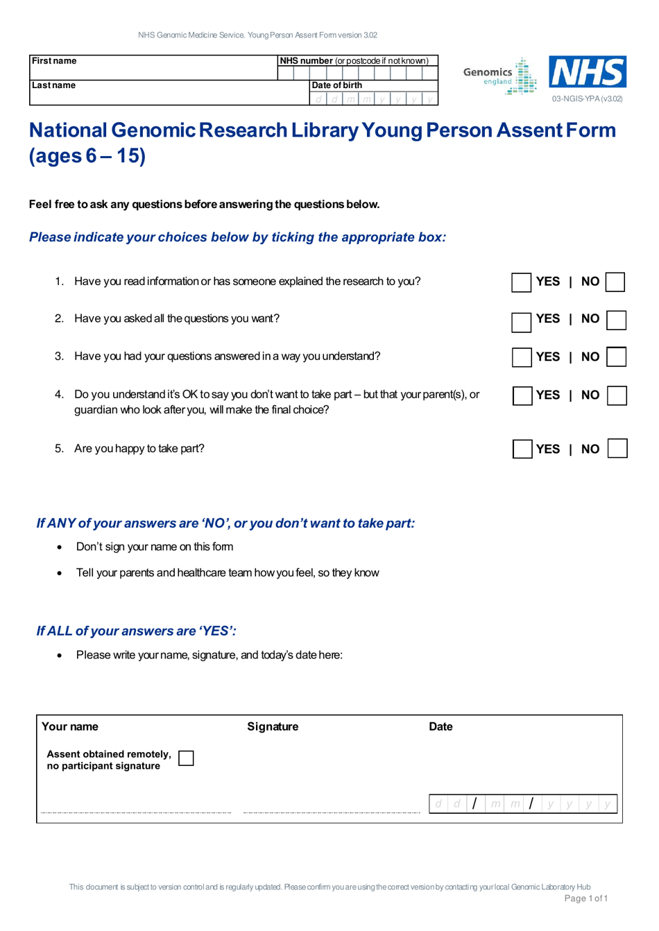 Form 03-NGIS-YPA - Fill Out, Sign Online and Download Fillable PDF, United Kingdom | Templateroller