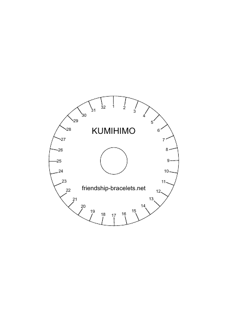 Kumohimo Friendship Bracelet Disk Template