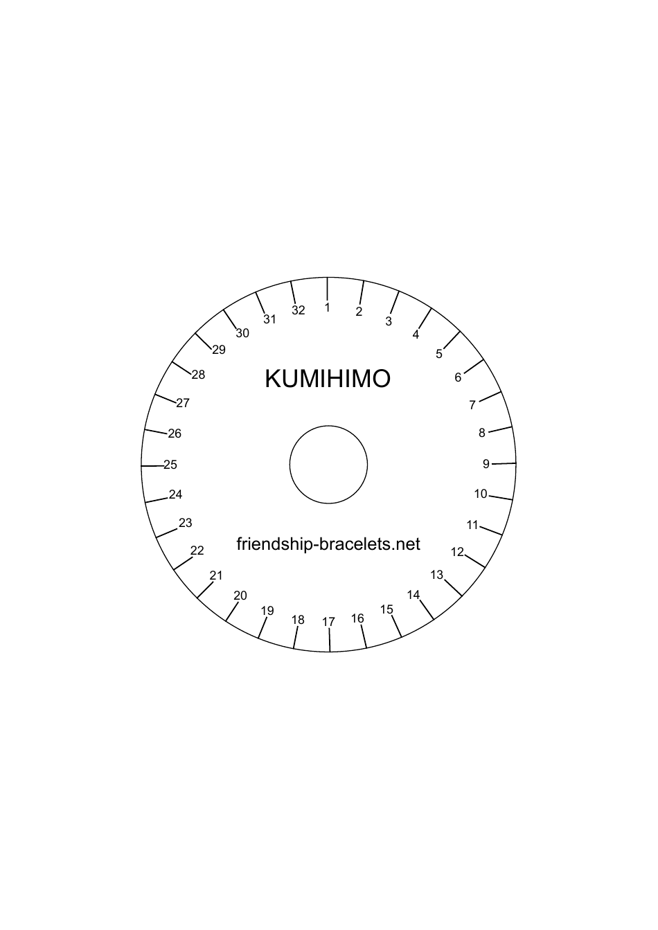 Kumohimo Friendship Bracelet Disk Template Download Printable Pdf Templateroller