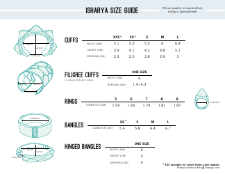 &quot;Jewelry Size Chart - Isharya&quot;