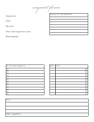 Document preview: Class Assignment Planner Template