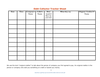 Debt Collector Tracker Sheet Template, Page 2