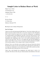 Document preview: Sample Letter to Reduce Hours at Work