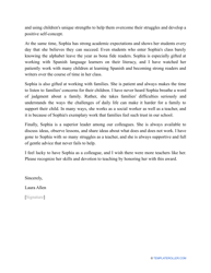 Sample Teacher of the Year Letter of Recommendation, Page 2