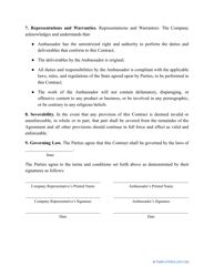 Brand Ambassador Contract Template, Page 3