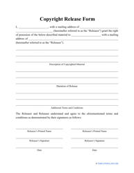 Document preview: Copyright Release Form