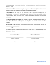 Influencer Contract Template, Page 2