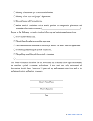 Lash Extension Consent Form, Page 2