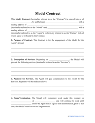 Document preview: Model Contract Template