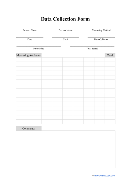 Data Collection Form Download Pdf