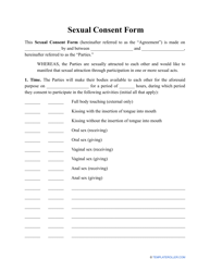 Document preview: Sexual Consent Form