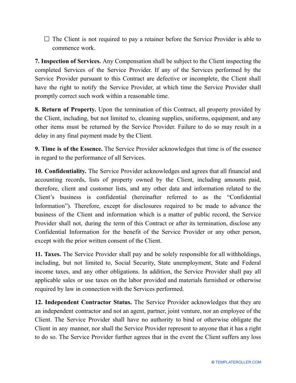 Snow Removal Contract Template, Page 3