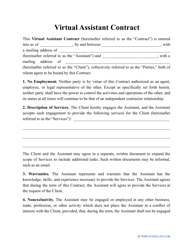 Virtual Assistant Contract Template