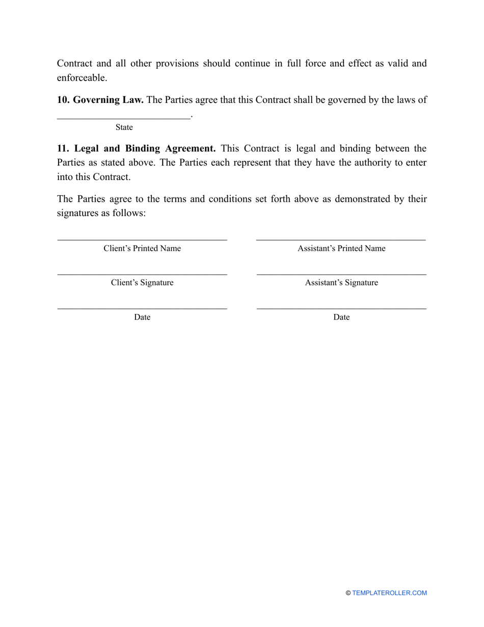 Virtual Assistant Contract Template, Page 3