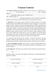 Document preview: Consent Contract Template
