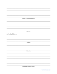 Psychiatric Evaluation Template, Page 2