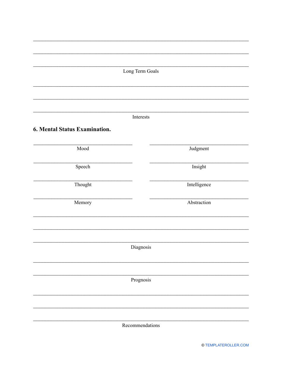 Psychiatric Evaluation Template, Page 4