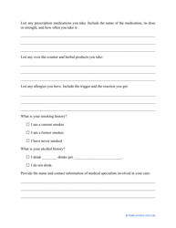 Patient Intake Form - With Family Medical History, Page 2