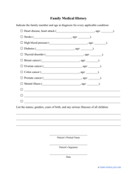 Patient Intake Form - With Family Medical History, Page 3