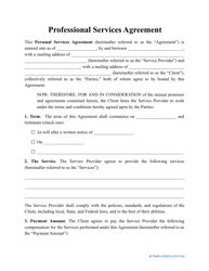 Document preview: Professional Services Agreement Template