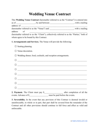 Document preview: Wedding Venue Contract Template