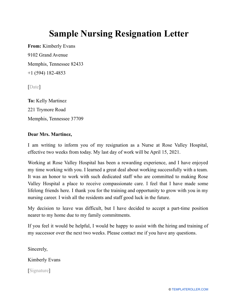 Resignation Letter Sample Uk Nhs