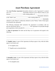 Document preview: Asset Purchase Agreement Template