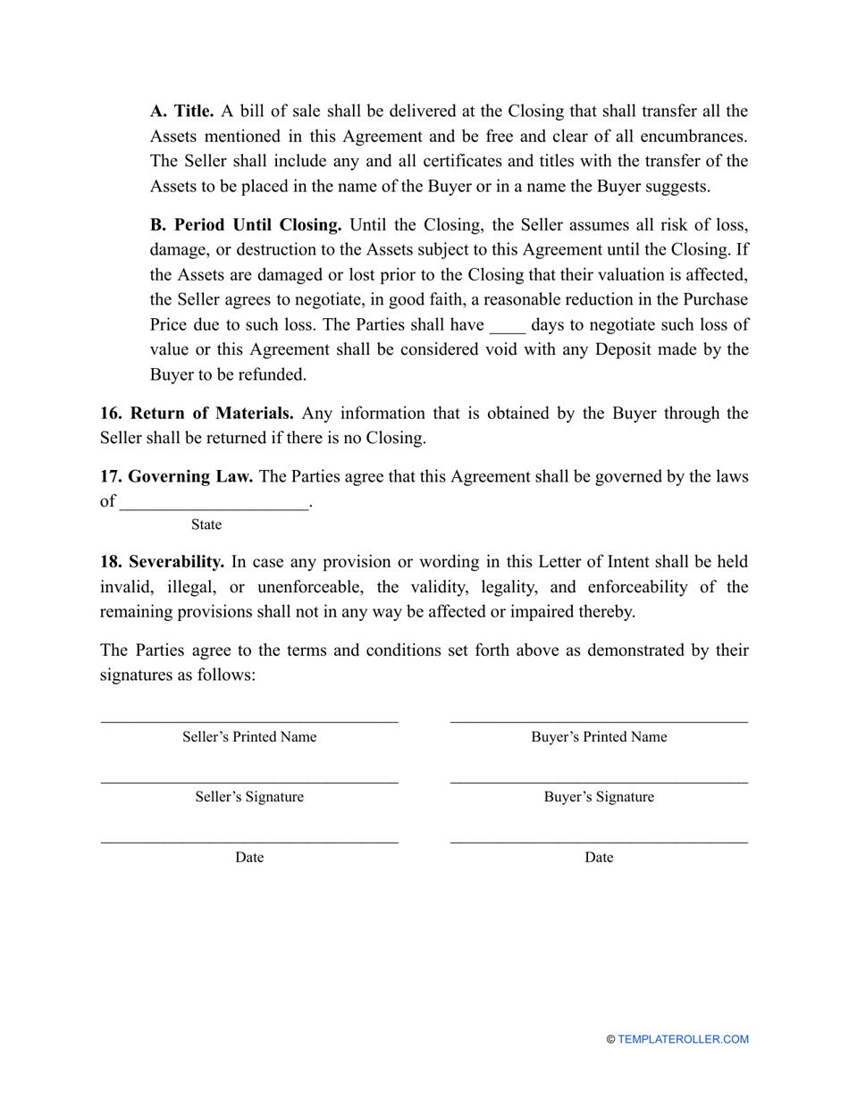 Asset Purchase Agreement Template, Page 6