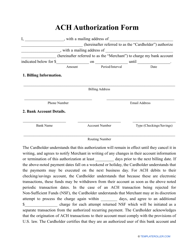 ACH Authorization Form