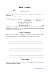 Document preview: Sales Proposal Template