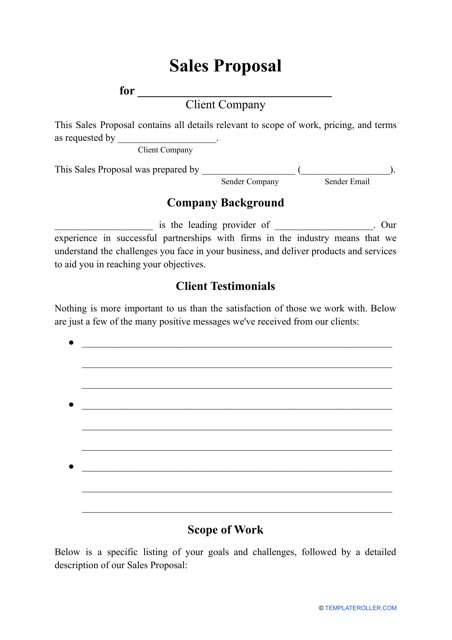Sales Proposal Template - editable document for creating professional sales proposals.