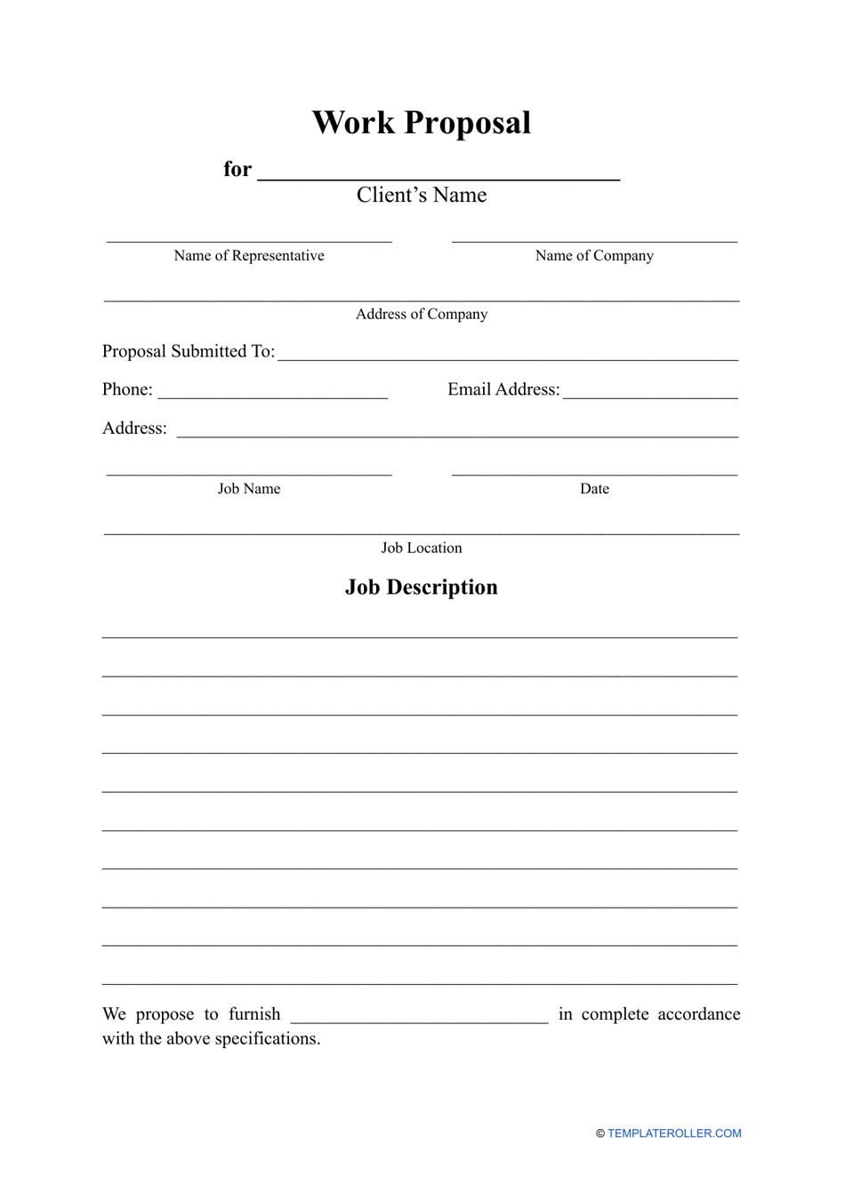 Work Proposal Template Preview
