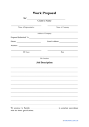 Document preview: Work Proposal Template